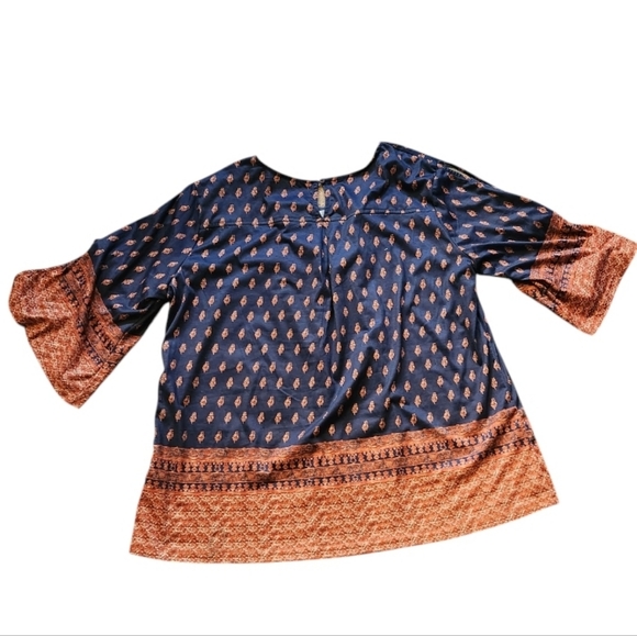 Weekend Suzanne Betro Navy and Rust Women's Tunic Top - Picture 3 of 6